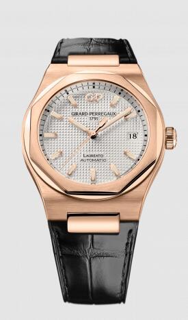 Replica Girard Perregaux Laureato 38 Automatic Pink Gold 81005-52-132-BB6A watch